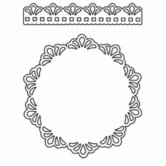 Sizzix 2 pcs Thinlits DOILY & DOILY BORDER with clear storage envelope - Picture 2 of 5